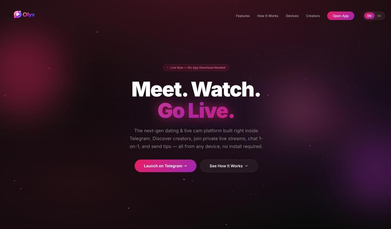 OlyxApp.com Meet. Watch. Go Live. preview
